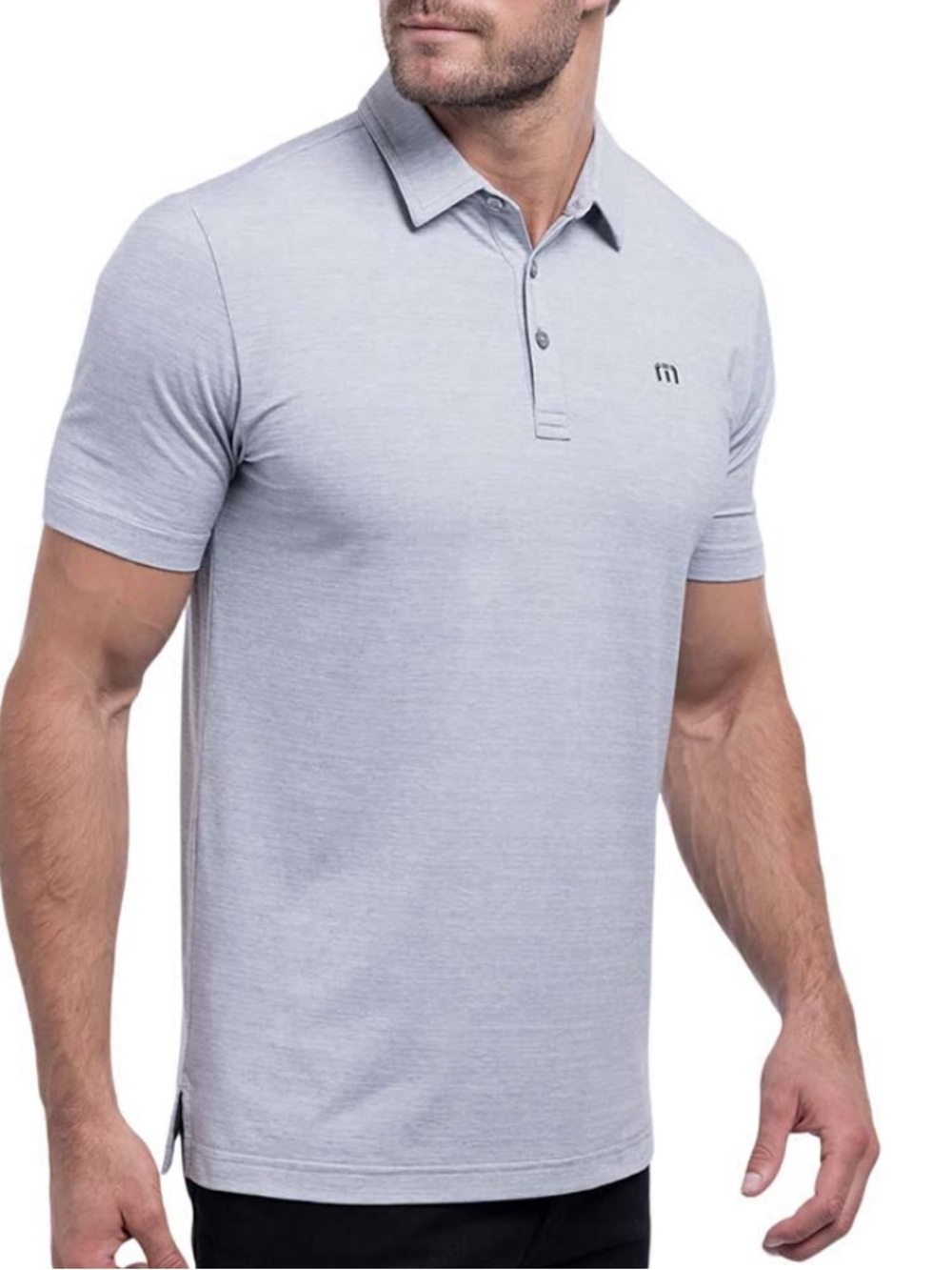 Travis Mathew Light Grey Men's Polo - Breathable Performance